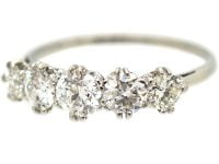 Art Deco Platinum Five Stone Diamond Ring