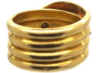 Victorian 18ct Gold Snake Ring with a Diamond in his Head