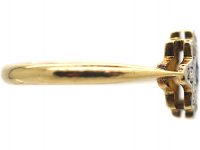 Art Deco 18ct Gold & Platinum, Sapphire & Diamond Geometric Ring