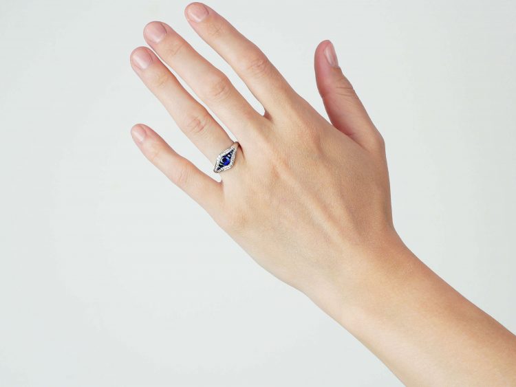 Platinum, Sapphire & Diamond Ring