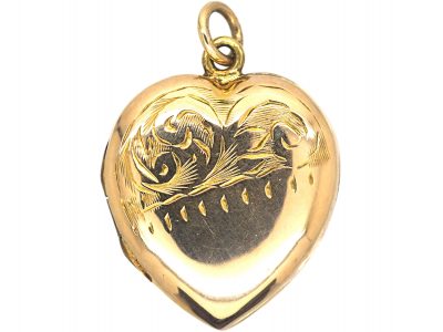 Edwardian 9ct Back & Front Heart Shaped Locket