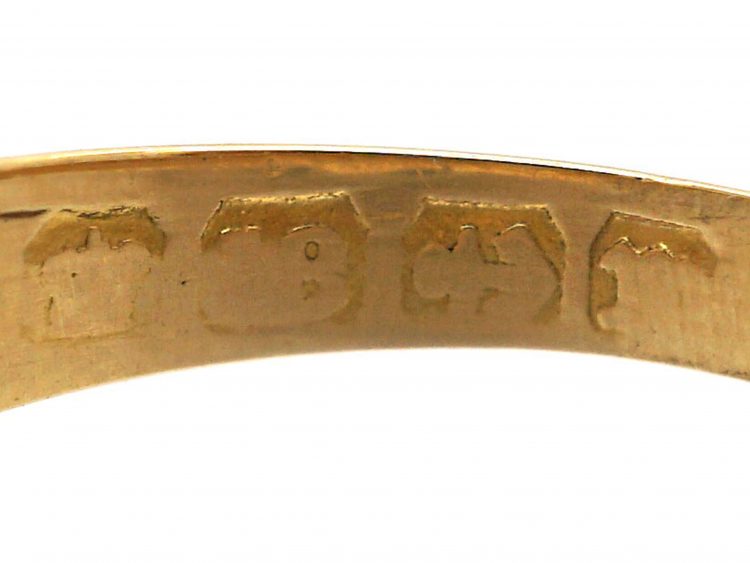 Edwardian 18ct Gold & Diamond Gypsy Scroll Design Ring