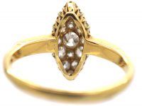 Victorian 18ct Gold Marquise Shaped Ring set with Diamonds