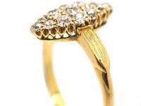 Victorian 18ct Gold Marquise Shaped Ring set with Diamonds