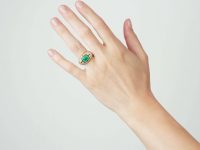 18ct Gold Emerald & Diamond Trombino Ring