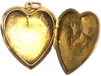 Edwardian 9ct Back & Front Heart Shaped Locket