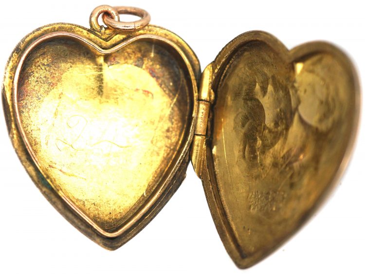 Edwardian 9ct Back & Front Heart Shaped Locket