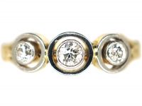 Art Deco 18ct Gold & Platinum, Three Stone Diamond Ring