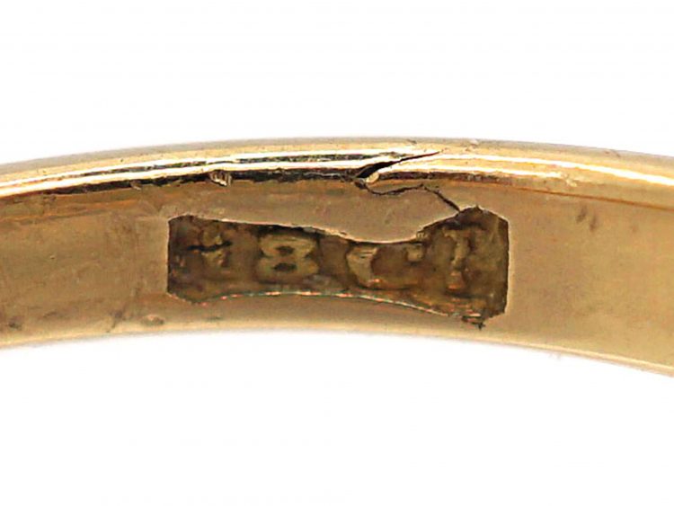 Edwardian 18ct Gold, Five Stone Opal & Diamond Ring