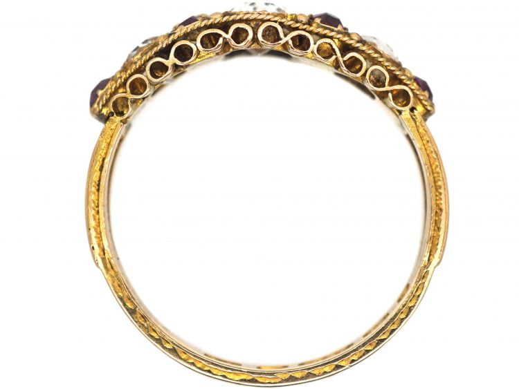 Early Victorian, 15ct Gold, Ruby & Rock Crystal Ring