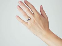 Art Deco 18ct Gold, Sapphire & Diamond Three Stone Ring