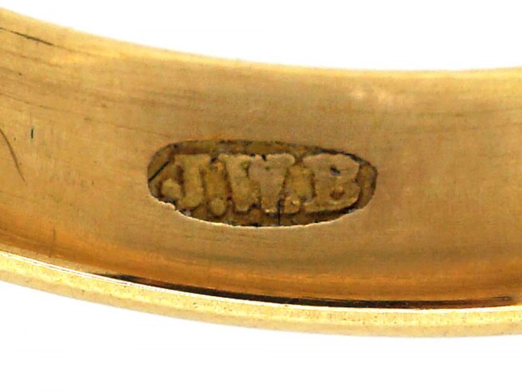 Edwardian 22ct Gold Wedding Band with Hearts & Star Motif