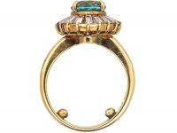 18ct Gold, Zircon & Tapered Baguette Diamond Ballerina Ring