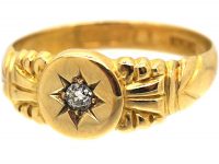 Edwardian 18ct Gold & Diamond Gypsy Ring
