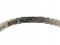 Art Deco 18ct White Gold & Platinum, Jade Ring with Diamond Set Shoulders