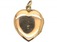 Edwardian 9ct Back & Front Heart Shaped Locket