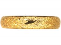 Edwardian 22ct Gold Wedding Band with Hearts & Star Motif