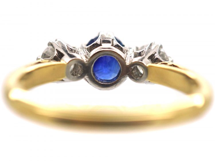18ct Gold, Sapphire & Diamond Three Stone Ring