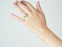 Victorian 18ct Gold & Diamond Solitaire Gypsy Ring