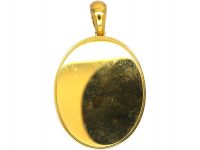 Victorian Large 18ct Gold Oval Shaped Locket set with a Sapphire, Ruby & Emerald in the Original Case