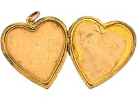 Large Edwardian 9ct Back & Front Heart Shaped Locket