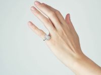 Retro Platinum & Diamond Rectangular Shaped Ring