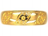 22ct Gold Ring with Decorated Slanting Bands