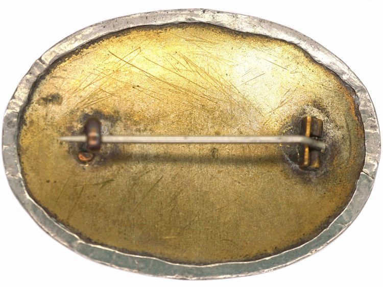 Arts & Crafts Ruskin Pewter & Enamel Brooch