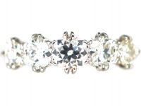 Art Deco Platinum Five Stone Diamond Ring