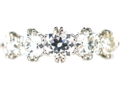 Art Deco Platinum Five Stone Diamond Ring