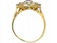 Art Deco 18ct Gold & Platinum, Sapphire & Diamond Oval Cluster Ring