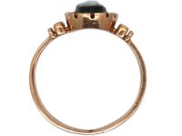 Victorian 14ct Gold Ring with Carved Sardonyx Angel in a Natural Split Pearl Surround