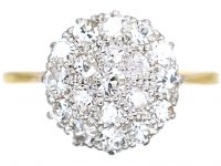 Edwardian 18ct Gold & Platinum, Pave Set Diamond Cluster Ring