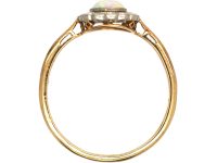 Edwardian 18ct Gold & Platinum, Opal & Diamond Oval Cluster Ring