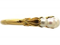 Victorian 18ct Gold, Graduated Five Natural Pearl Ring