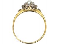 Edwardian 18ct Gold. Moonstone & Diamond Cluster Ring