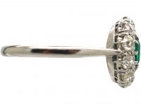 Platinum, Emerald & Diamond Cluster Ring