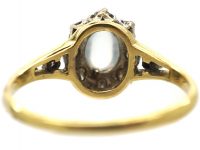 Edwardian 18ct Gold. Moonstone & Diamond Cluster Ring