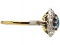 Edwardian 18ct Gold & Platinum, Diamond & Sapphire Cluster Ring