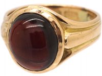 Victorian 15ct Gold & Cabochon Garnet Ring
