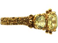Regency 18ct Gold Ring set with Five Chrysolites