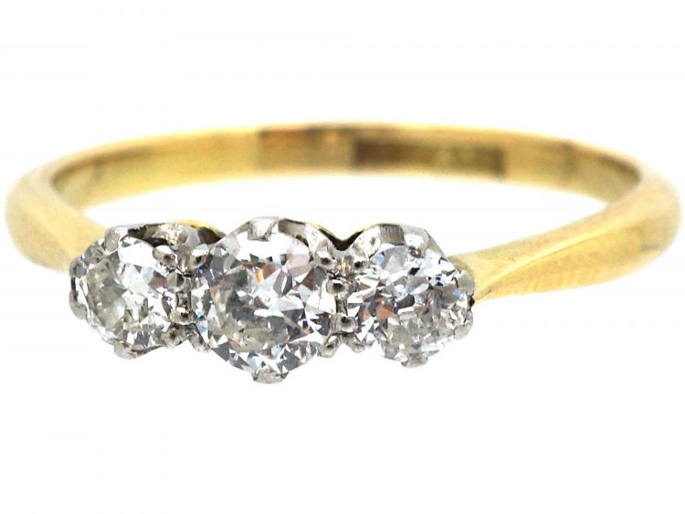 18ct Gold & Platinum, Three Stone Diamond Ring