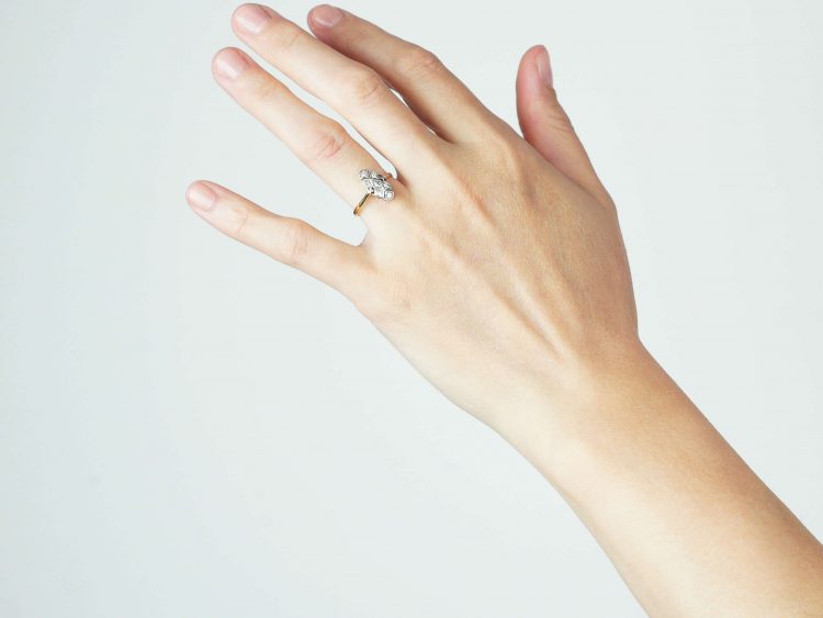 Art Deco 18ct Gold & Platinum, Diamond Ring
