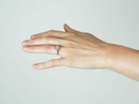 Art Deco 18ct Gold & Platinum, Diamond Cluster Ring with Piecrust Surround