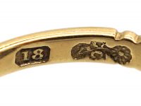 Edwardian 18ct Gold, Opal & Diamond Navette Shaped Ring by Child & Child