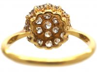Edwardian 18ct Gold & Platinum, Pave Set Diamond Cluster Ring