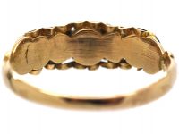 Regency 15ct Gold Ring set with Onyx & Garnets with Flower Detail