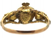 Georgian 18ct Gold, Ruby & Rose Diamond Heart Ring