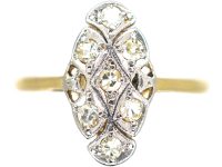 Art Deco 18ct Gold & Platinum, Diamond Ring