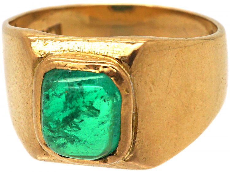 22ct Gold & Cabochon Emerald Ring